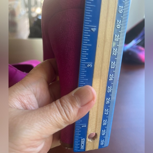 Fuschia Suede Barbie Platform Heel Round Toe Shoe Party Dress Art Chic Prom Date - Picture 14 of 15